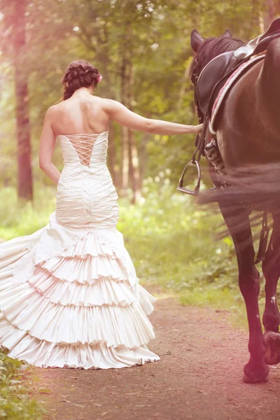 Mujer y caballo Imágenes de stock libres de derechos