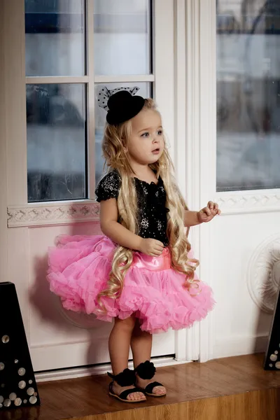 Little girl in a fashionable luxury interior Royalty Free Stock Images