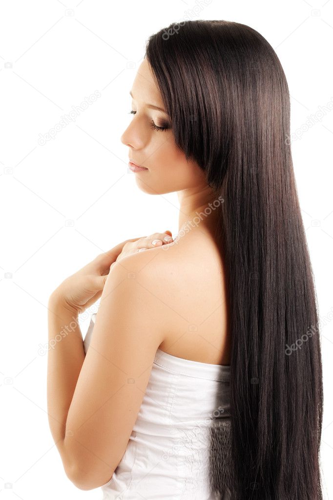Girl with a luxurious, shiny and beautiful hair
