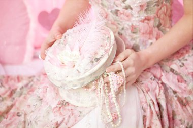Romantic woman in a vintage dress