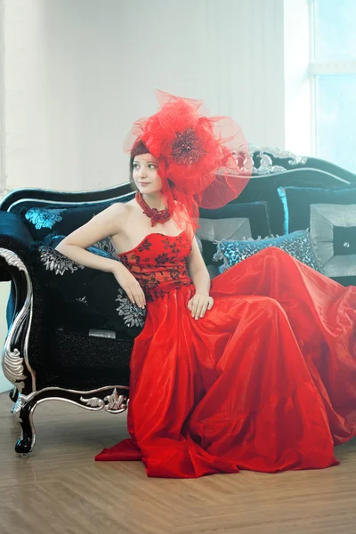 Mulher em vermelho — Fotografia de Stock