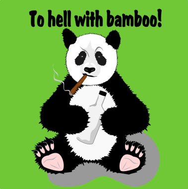 Funny panda clipart