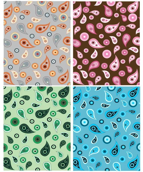 Set of paisley patterns — Stock Vector