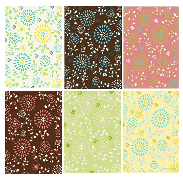 Set of floral patterns — Stock Vector
