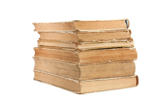 Stos starych książek na białym tle — Zdjęcie stockowe