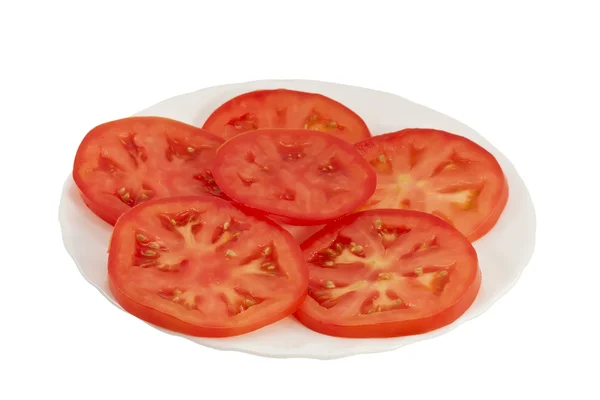 stock image Tomato slices on a plate