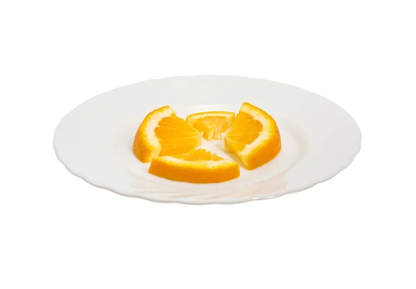 Tranches d'orange sur une assiette — Photo