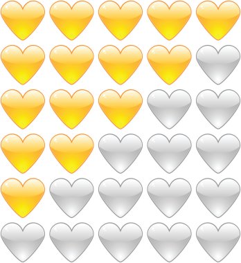 Rating hearts clipart