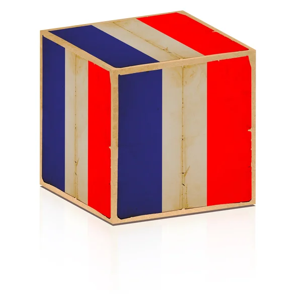Staré krabice s vlajkou Francie na to — Stock fotografie
