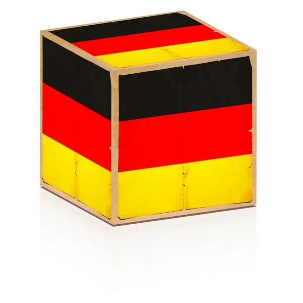 Oude doos met Duitse vlag op het — Stockfoto