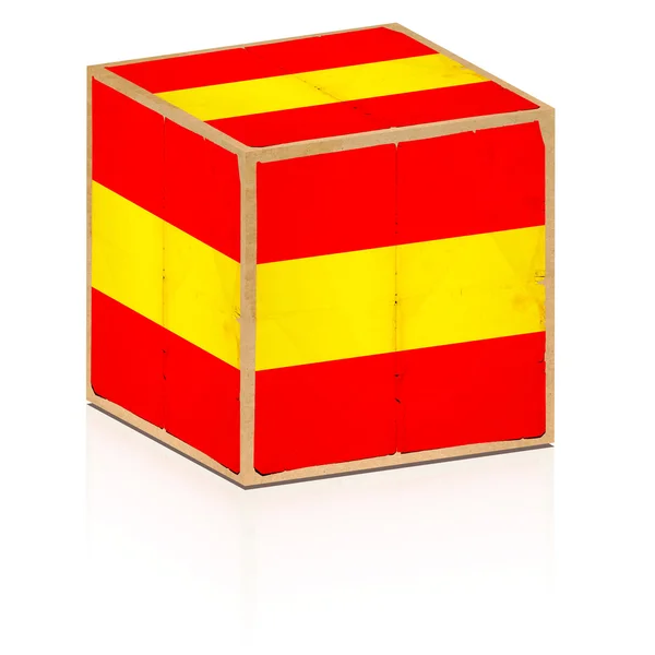 Old box spain flag on it — Stock Photo, Image