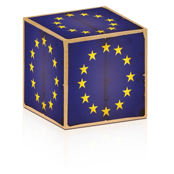 Alte Schachtel Europafahne drauf — Stockfoto