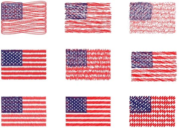 American flags — Stock Vector