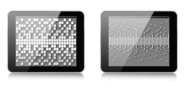 Pixeles illsutration en la tableta — Archivo Imágenes Vectoriales