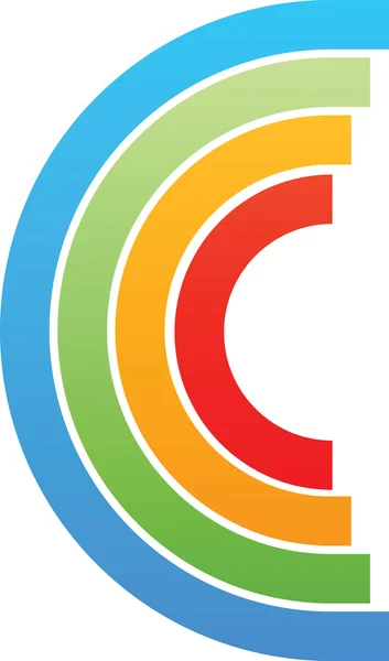 Colorful letter c — Stock Vector