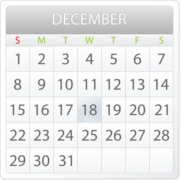 Conception du calendrier - Décembre 2013 — Image vectorielle