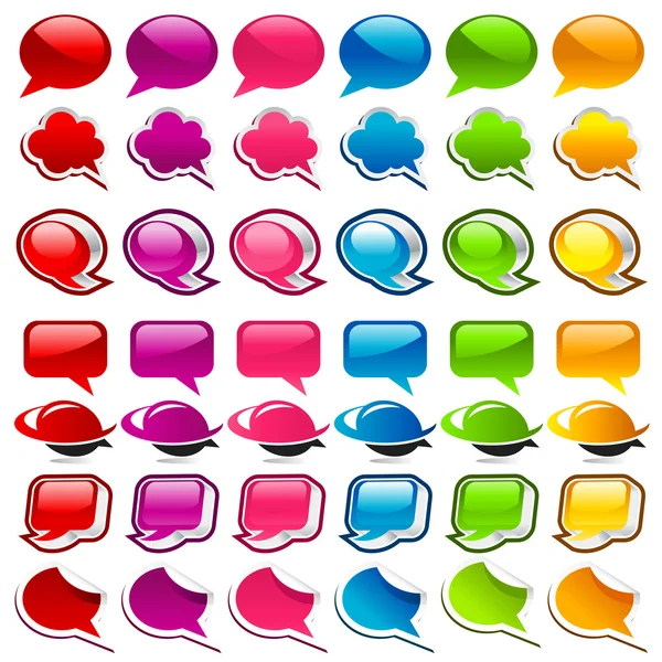 Ícones coloridos da bolha da fala — Vetor de Stock