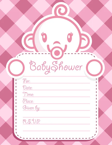 Einladung für rosa Babymädchen — Stockvektor