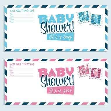 Baby Shower Invitation Envelopes clipart