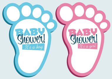Baby Feet Invitation Cards clipart