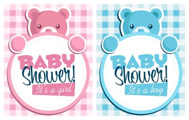 Baby Bear Invitation Cards. clipart