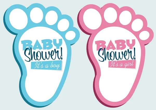 Baby voeten uitnodigingskaarten — Stockvector