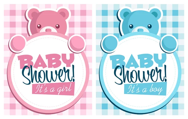 Bebê Urso Convite Cartões . —  Vetores de Stock