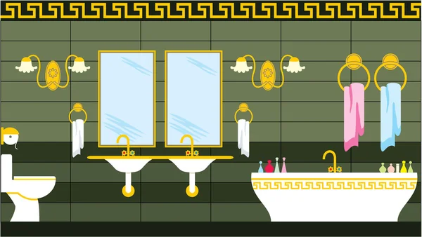 Bathroom in the Greek style — Stock Vector
