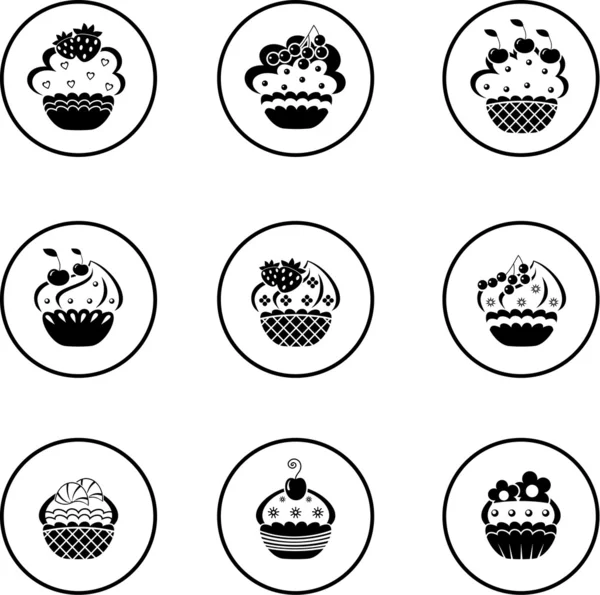 Cupcakes set — Stock Vector