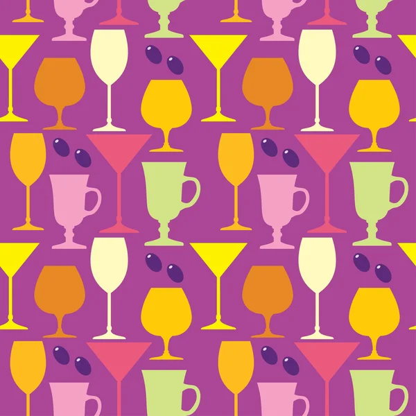 Seamless wine glasses pattern — Stock Vector