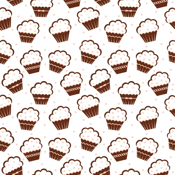 Nahtloses Cupcake-Muster — Stockvektor