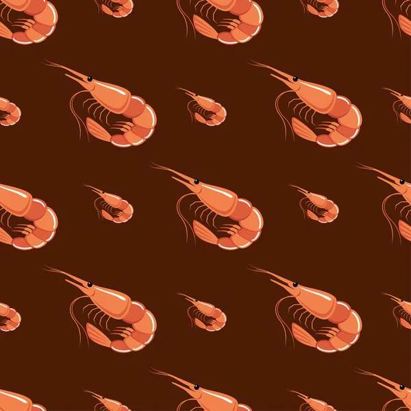无缝虾模式 — 图库矢量图片