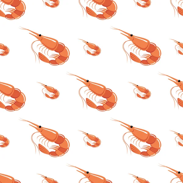 Seamless shrimps pattern — Stock Vector