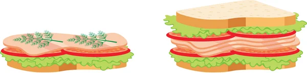 Deux sandwichs — Image vectorielle