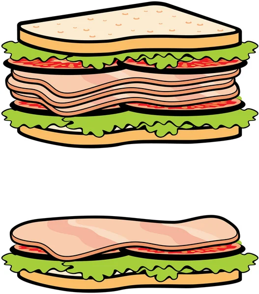Zwei Sandwiches — Stockvektor
