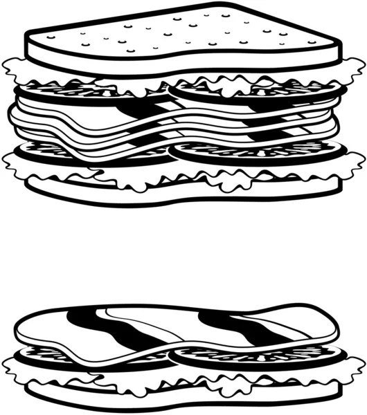 Dos iconos de sándwiches — Vector de stock
