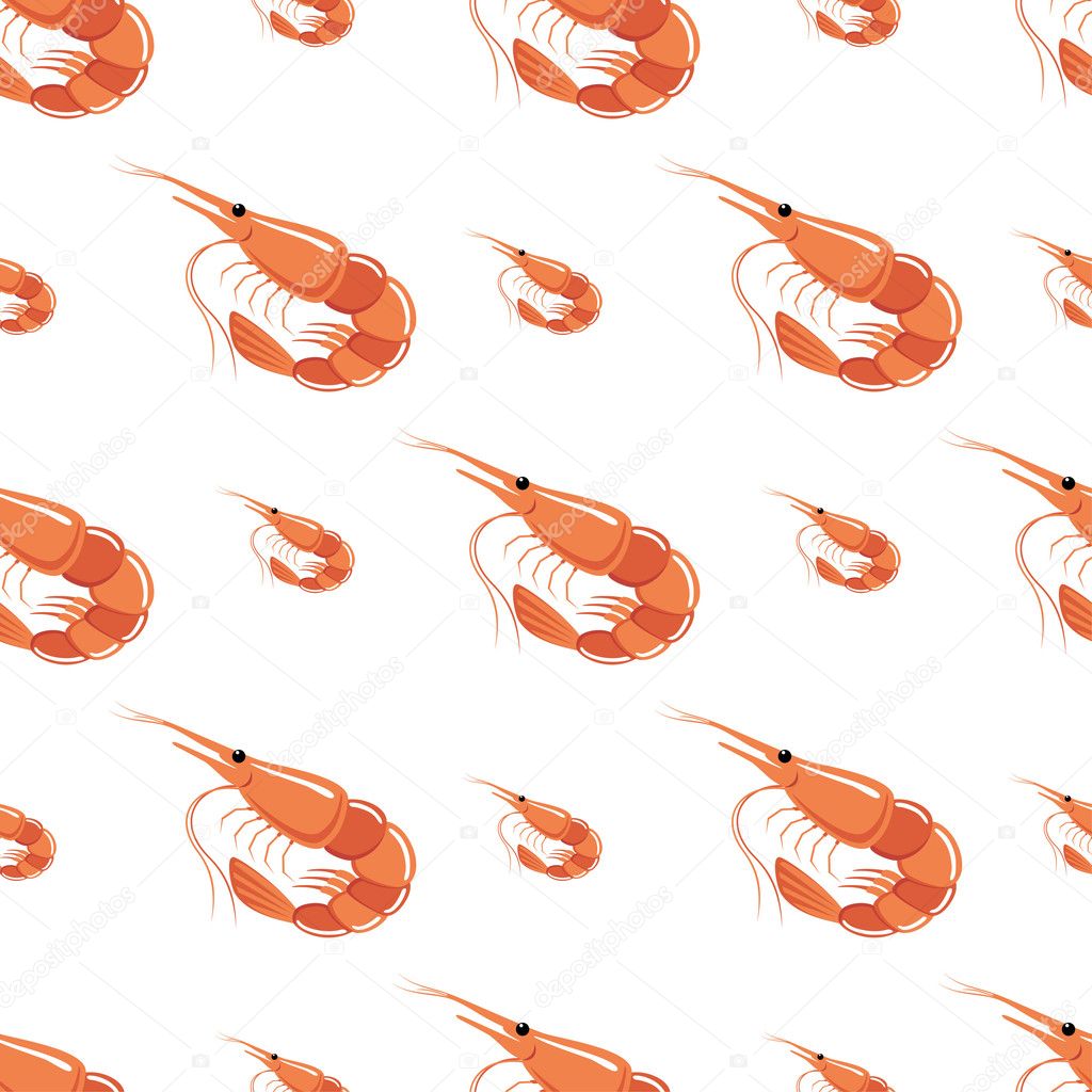 Seamless shrimps pattern