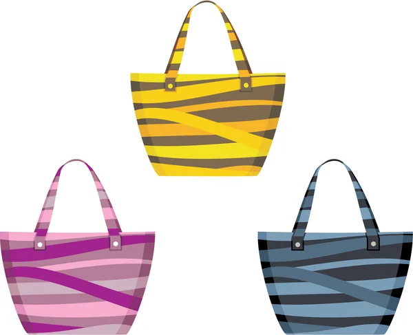 Conjunto de sacos de praia — Vetor de Stock