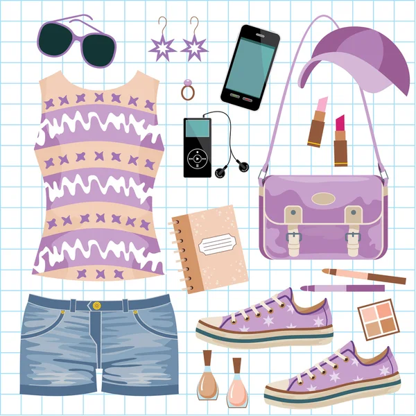 Youth fashionable set — Stock Vector