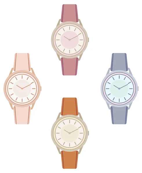 Reloj de pulsera femenino — Vector de stock