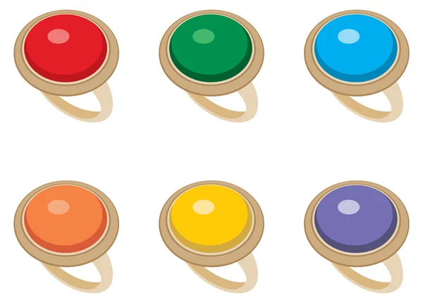 Set of female jeweler rings — Stock Vector