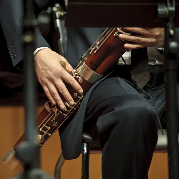 Bassoonist on concert — Stock Photo, Image