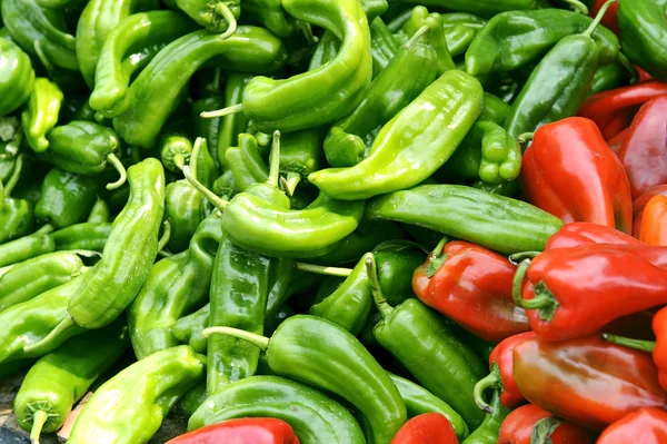 Stock image Hot peppers on market