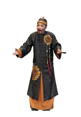 Chinese traditional opera actor with theatrical costume clipart