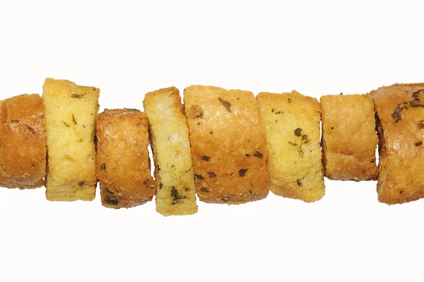 stock image Closeup of delicious bread croutons