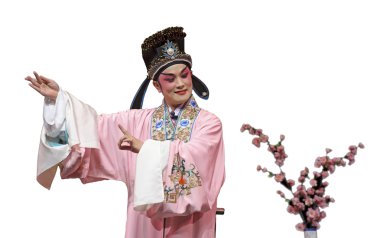 Chinese traditional opera actor with theatrical costume clipart