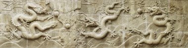 Chinese traditional dragon's relief clipart