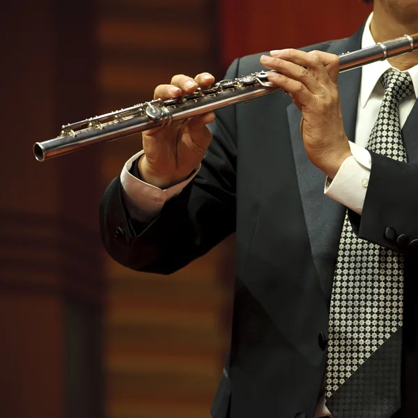 stock image Flutist on concert