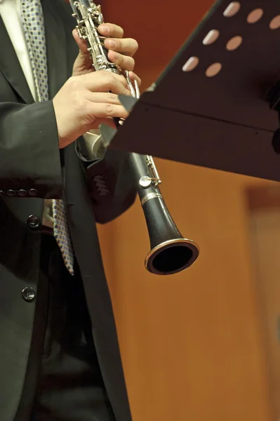 Clarinetista em concerto — Fotografia de Stock