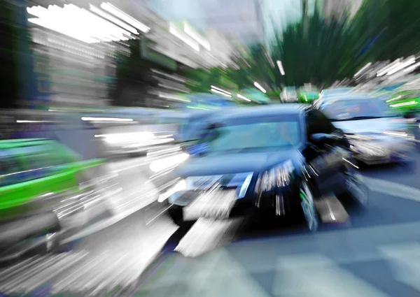 Høyhastighetstog som stråler gir kraftig effekt av visuell påvirkning – stockfoto